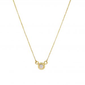 Round Diamond Bezel Necklace