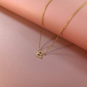 Diamond Block Letter Necklace