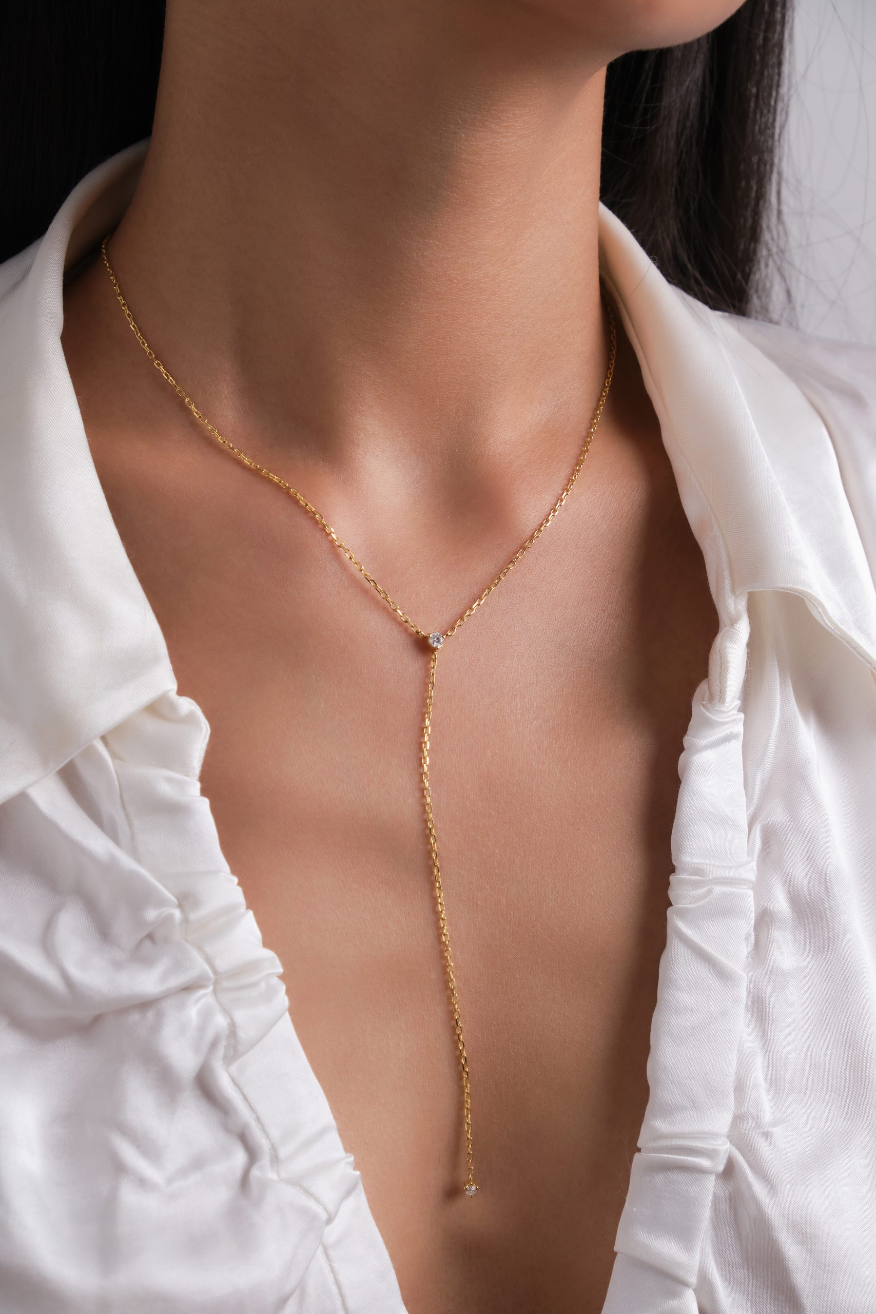 Trillion Diamond Lariat Necklace | Alexis Russell-vachngandaiphat.com.vn